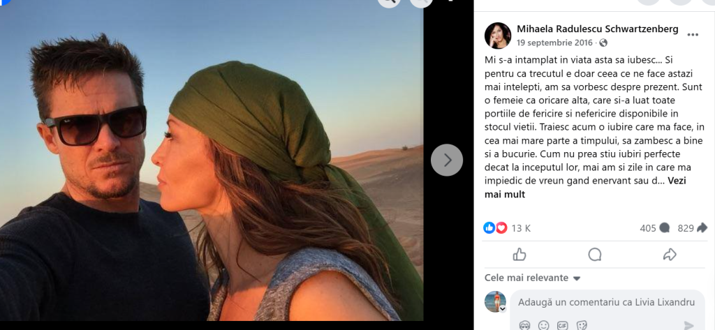 Mesajul plin de dragoste transmis de Mihaela Rădulescu pentru Felix Baumgartner, la începutul relației. „L-am urmărit cu niște bătăi în plus de inimă cum face acrobații”