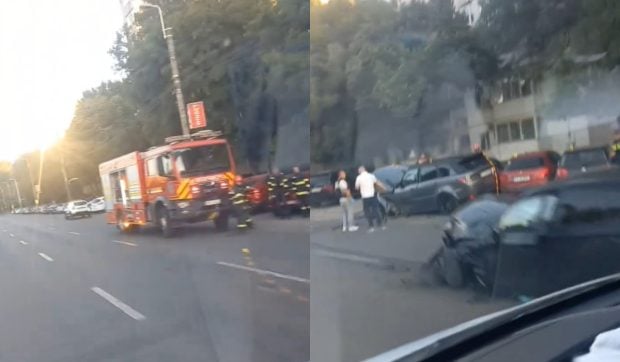 Un BMW din Botoșani a intrat pe contrasens și a aruncat un Land Rover în alte 4 mașini parcate, în Constanța. Trei răniți au fost duși la spital