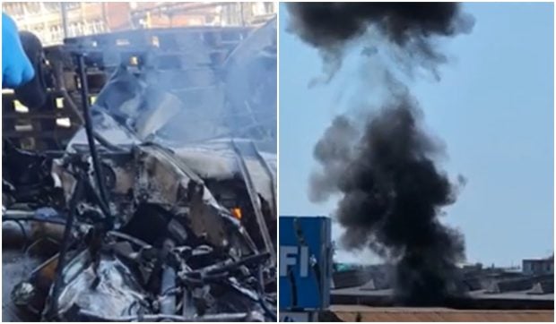 Filmul tragediei din Arad în care doi oameni au murit, după ce un avion de mici dimensiuni s-a prăbușit în curtea fabricii Astra Vagoane