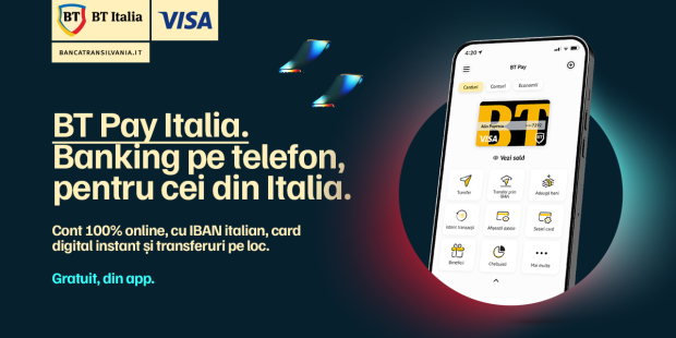 Card digital instant, pe telefon, pentru clienții din Italia ai Băncii Transilvania. De ce alte beneficii se pot bucura?