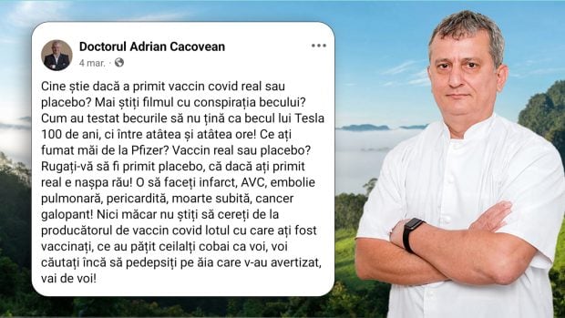Adrian Cacovean, medicul anchetat că vindea un pretins remediu anti-COVID, împrăștie informații despre așa-zise malformații create de vaccinuri