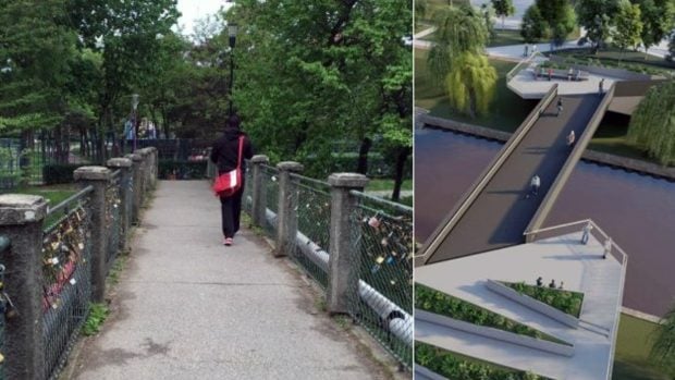 Noua „pasarelă a îndrăgostiților” din Timișoara, blocată de „Monumente”: „Proiectul este extrem de masiv”. Viceprimar: „Un abuz”