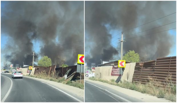 Incendiu masiv la groapa Glina, lângă București: traficul pe centura Capitalei este blocat, a fost emis mesaj RO-Alert