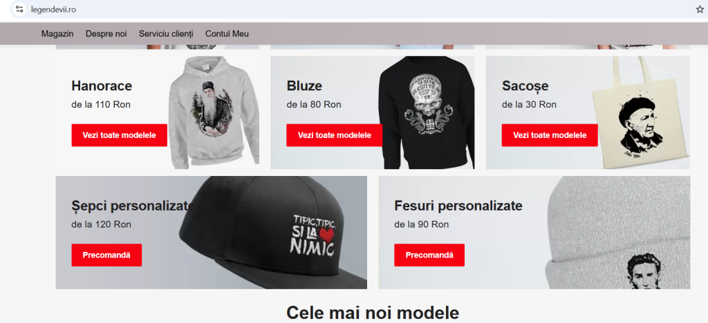 Fesuri cu Gafencu şi sacoşe cu Țuțea. Site-ul de îmbrăcăminte care promovează produse cu chipurile unor exponenți ai Mişcării Legionare