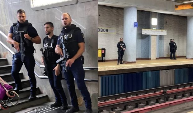 Jandarmi cu arme automate, gata de luptă, la metrou în București. Jandarmeria Română: „Nu trebuie să vă speriați!”