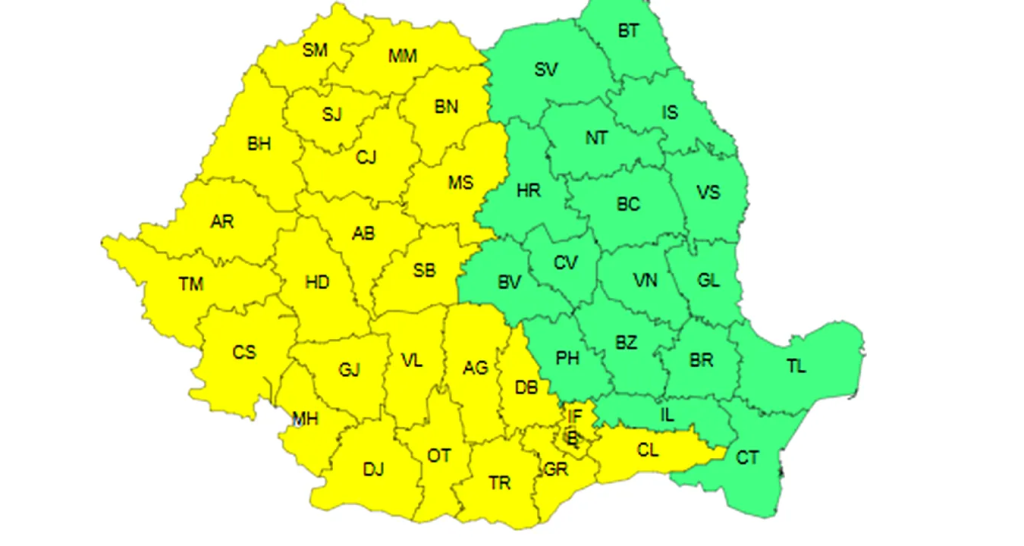 ANM a emis cod galben de caniculă pentru joi și vineri. Arșița se extinde, jumătate de țară este vizată