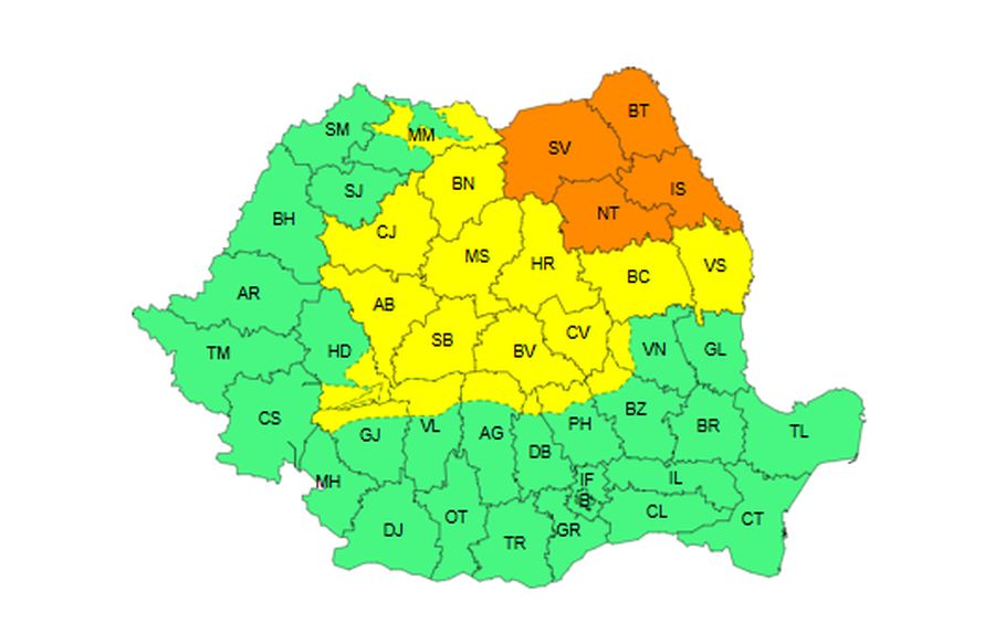 România înfruntă canicula și vijelii: coduri meteo alarmante anunțate pentru astăzi! 2 ploi si vijelii