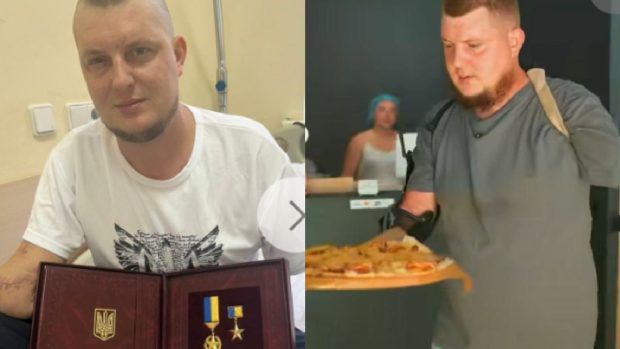 Eroul ucrainean care și-a pierdut brațele și vederea la un ochi, în luptele cu rușii, și-a deschis o pizzerie: „Pentru fiicele mele nu m-am lăsat doborât”