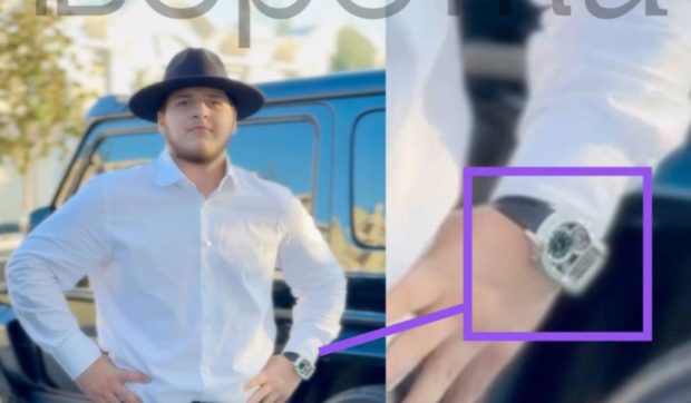 Adam Kadîrov, fiul liderului cecen, surprins cu un ceas din aur alb cu 104 diamante, evaluat la aproximativ 500.000 de dolari