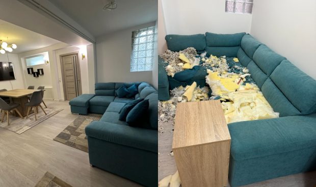 Imagine Stire Imagini înainte și după cu apartamentul pe care Calina Dumitrescu l-ar fi distrus. Proprietara rupe tăcerea: „O pune pe mama ei sa se ocupe de mizeria pe care ea o face” | 2review.ro