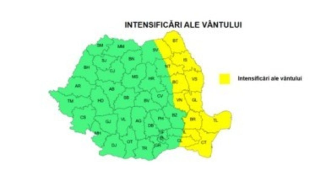 Cod galben de vreme rea: Vânt devastator și temperaturi în scădere în România! 2 cod galben valabil joi 18 septembrie 2025 foto meteoromania ro