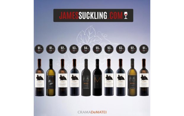 Cramă DeMatei înregistrează cel mai mare scor istoric pentru un vin românesc la James Suckling: Matei 2020 – 95 de puncte