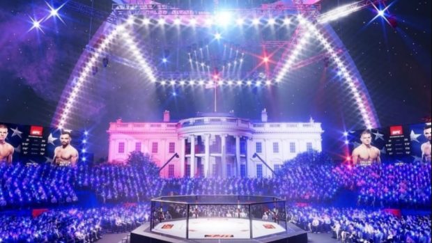 Primele imagini cu gala UFC organizată de Donald Trump de la Casa Albă, pentru aniversarea a 250 de ani de existență a SUA