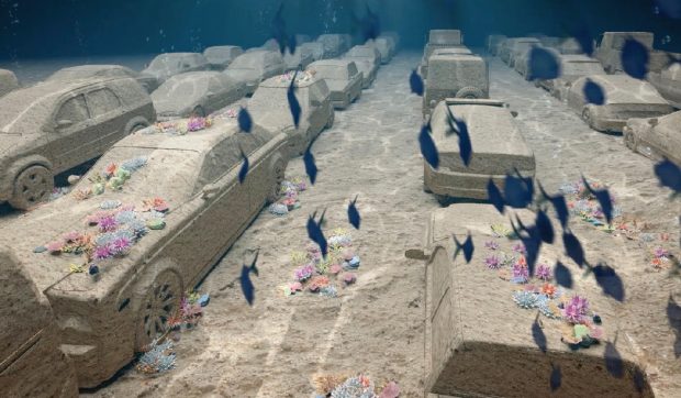 Motivul pentru care zeci de mașini din beton vor fi „parcate” pe fundul oceanului, lângă Miami