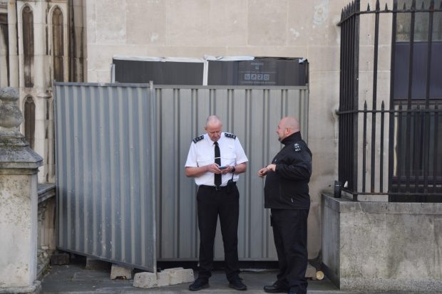 Nouă lucrare Banksy din Londra, păzită cu poliția și încadrată de garduri