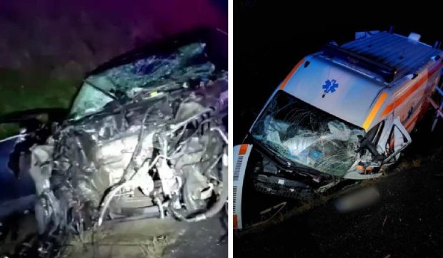 V prometni nesreči med reševalnim vozilom in avtomobilom v Cluju umrla ženska, šest ranjenih