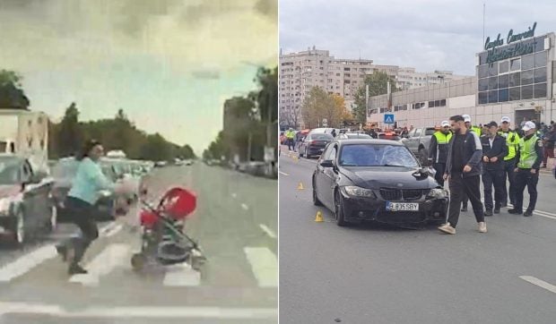 Filmul accidentului de pe Șoseaua Berceni din București, unde o tânără mamă a murit lovită de un BMW pe trecerea de pietoni
