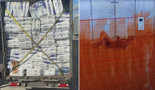 Scanerele au detectat o anomalie într-un camion plin cu scutece, la granița cu România. Vameșii au chemat imediat poliția