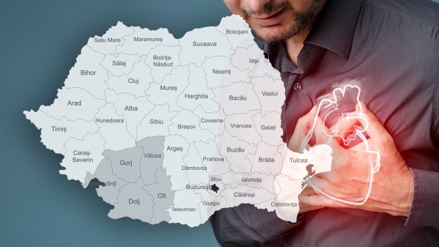 Cele cinci județe din România în care 65% dintre decesele anuale sunt cauzate de afecțiuni ale sistemului cardiovascular