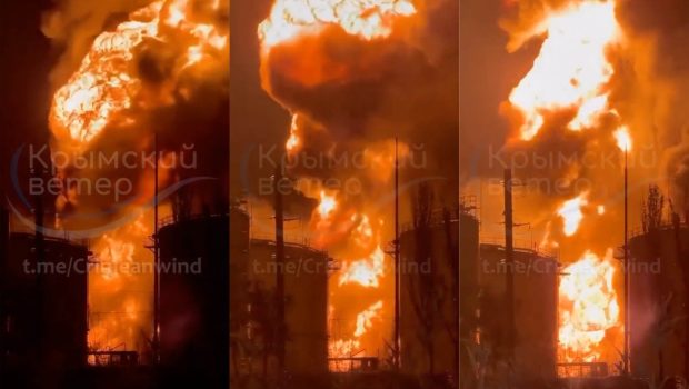 Explozii în mai multe locații din Crimeea: incendiu la cel mai mare depozit de combustibil din peninsulă, lângă Marea Neagră
