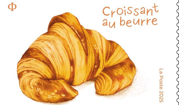 Timbrul care miroase a croissant, emis în ediție limitată de 594.000 de exemplare, de poșta franceză