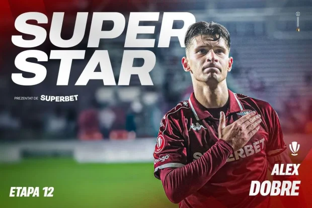 SuperStar de Giulești. Alex Dobre este jucătorul etapei a 12-a din Superliga
