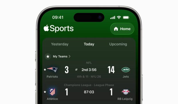 Apple Sports, lansată oficial în România: aplicația care îți spune în timp real toate rezultatele echipelor favorite