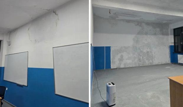Mucegai și frig într-o școală din Constanța „modernizată” cu 13,6 milioane lei prin PNRR