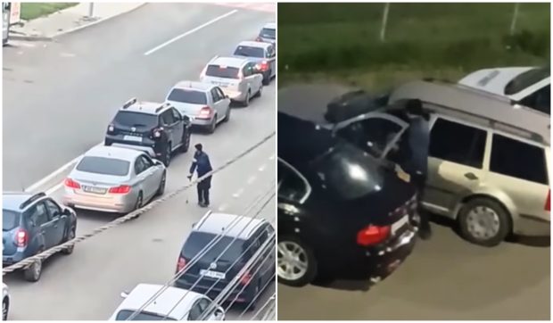 Un bărbat care cerșea printre mașini în Brașov se „vindecă” brusc și urcă în propriul autoturism: „Să nu mai hrănim teatrul ieftin” | VIDEO