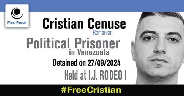 Un român, tatăl unei fetițe de 2 ani, deținut politic în Venezuela. Cristian a reușit să ia legătura cu familia după 10 luni