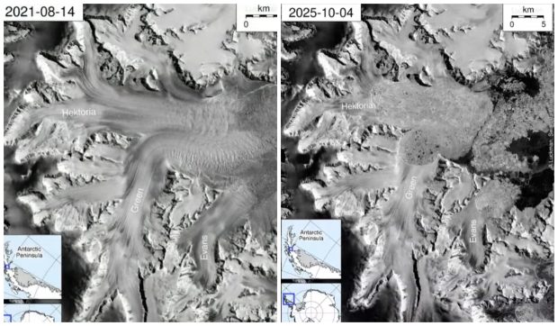 Retragere-record a ghețarului Hektoria din Antarctica: ritm de zece ori mai rapid decât estimările anterioare. Pericolul major imediat | VIDEO