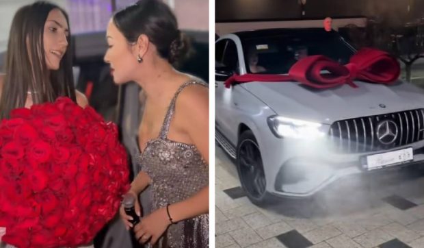 Fiica unui primar din Argeș, răsfățată cu un Mercedes de 150.000 de euro la majorat! Mașina a fost adusă de Vlăduţa Lupău şi Bogdan de la Ploieşti