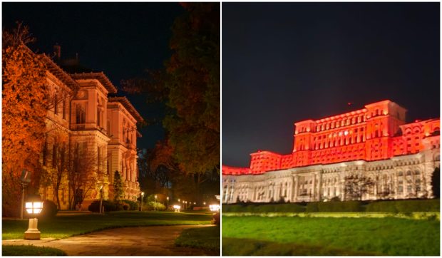 „Nicio femeie nu mai trebuie să se teamă”: Palatul Cotroceni şi Parlamentul, iluminate în portocaliu de Ziua Internaţională de Luptă împotriva violenţei asupra femeilor