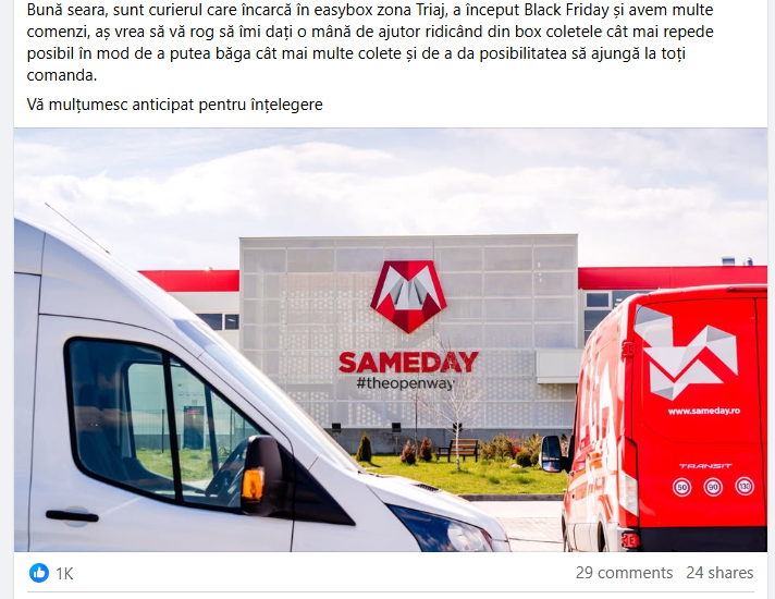 Postare curier Brașov