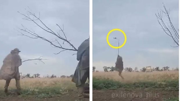 Soldații ruși se antrenează să doboare drone cu crengi | VIDEO