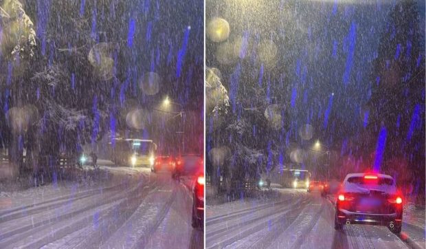 Traficul rutier este îngreunat în Sibiu, din cauza ninsorii abundente. Utilajele de deszăpezire au început curățarea drumului | VIDEO