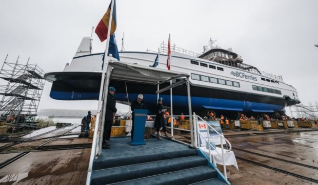 Un nou feribot construit la Galați a fost lansat la apă. Nava face parte dintr-o comandă canadiană
