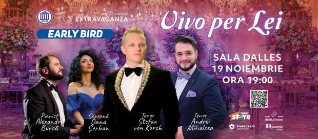 După două concerte în America Centrală, tenorul ŞTEFAN von KORCH revine la Bucureşti pentru recitalul „VIVO PER LEI”  din 19 noiembrie 