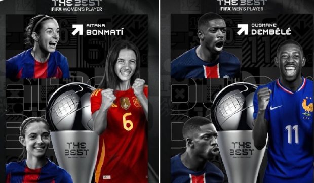Ousmane Dembele și Aitana Bonmati, cei mai buni fotbaliști ai anului, la Gala The Best FIFA