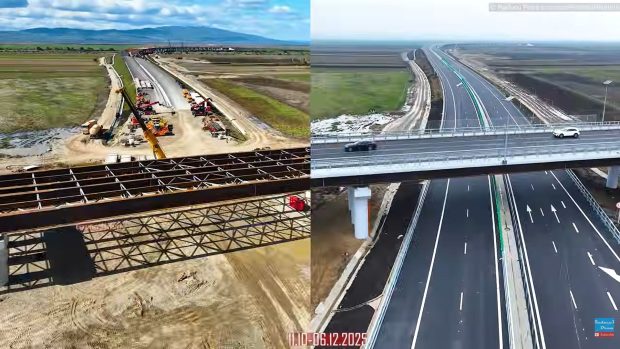 Cât au muncit angajații UMB la autostrada A7 în 37 de zile. Progres uriaș pe un segment de 53 de kilometri, care poate fi inaugurat în 2025