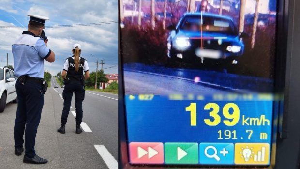 Un șofer și-a pierdut permisul la doar câteva zile după ce l-a obținut. Polițiștii din Cluj l-au prins cu 139 km/h și l-au amendat zdravăn