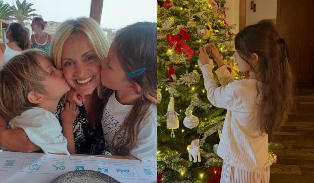Imagine Stire Imagini adorabile cu cei doi copii ai Simonei Gherghe. Ana și Vlad au împodobit bradul de Crăciun | 2review.ro