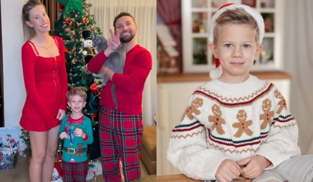 Imagine Stire Imagini cu bradul de Crăciun împodobit de Dani Oțil și familia sa. Tiago a fost îmbrăcat în spiriduș | 2review.ro