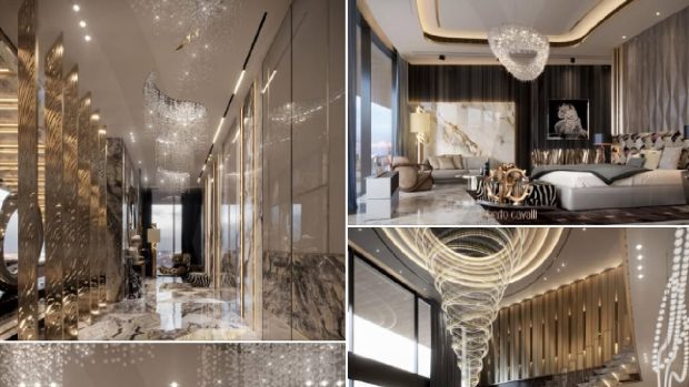 Cum arată apartamentul din București, „mobilat și utilat Cavalli”, care se vinde cu 3 milioane de euro. Pozele apar și de pe un site de imobiliare din Dubai
