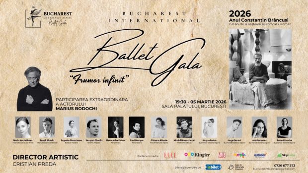 Maria Kochetkova, o stea a baletului mondial, în premieră în România, în cadrul Galei Bucharest International Ballet dedicată lui Constantin Brâncuși