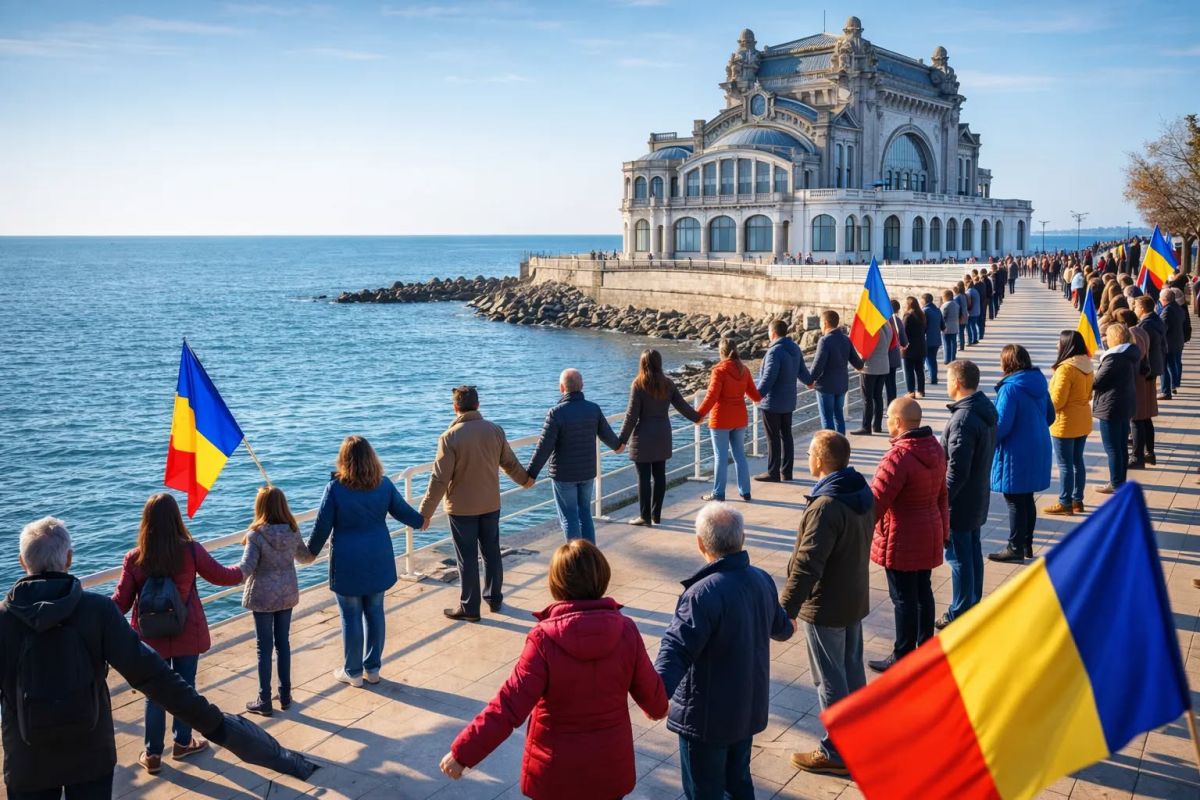 Lanț uman impresionant în Galați, Brăila, Constanța și Tulcea de Ziua Unirii Lanț uman impresionant în Galați, Brăila, Constanța și Tulcea de Ziua Unirii