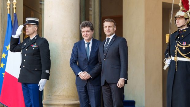 Primele imagini cu Nicușor Dan și Emmanuel Macron înaintea reuniunii „Coaliției de Voință” de la Paris