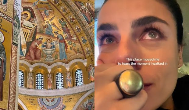 O tânără catolică a vizitat o catedrală ortodoxă celebră și a impresionat mii de oameni cu reacția sa: „Mai multe lacrimi decât like-uri”