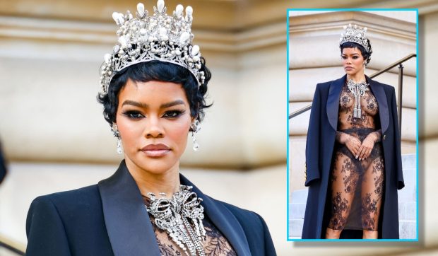 Imagine Stire Teyana Taylor, într-o rochie transparentă din dantelă, care a lăsat totul la vedere. A purtat bijuterii inspirate de jaful de la Luvru | 2review.ro