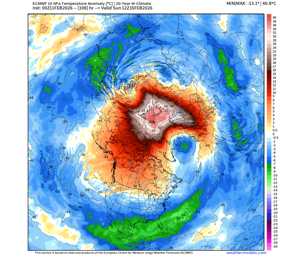 Perspective pentru luna martie: Încălzirea stratosferică și impactul acesteia la începutul primăverii. Sursa foto: Severe Weather Europe
